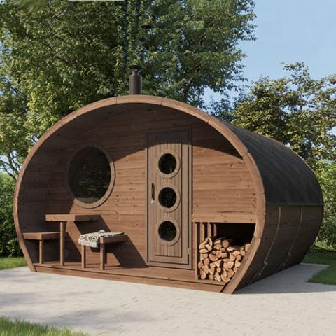 SaunaLife Model G11 Garden-Series Outdoor Home Sauna Kit -2 Room Sauna - Up to 8 Persons - PremiumDepot