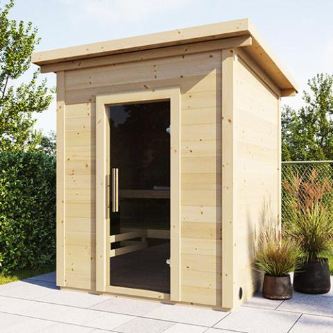 SaunaLife Model G2 Garden-Series Outdoor Home Sauna DIY Kit w/LED Light System, Up to 4 Persons - PremiumDepot