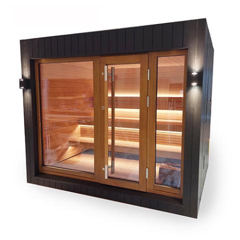 SaunaLife Model G7S Pre-Assembled Outdoor Home Sauna Garden-Series Fully Assembled Backyard Home Sauna with Bluetooth Audio, Up to 6 Persons - PremiumDepot